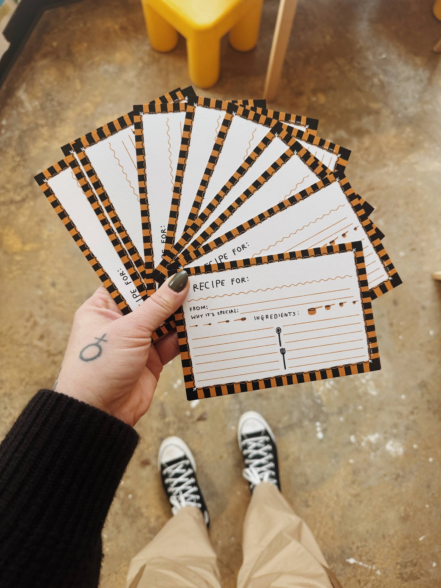 CHECKERED Recipe Cards