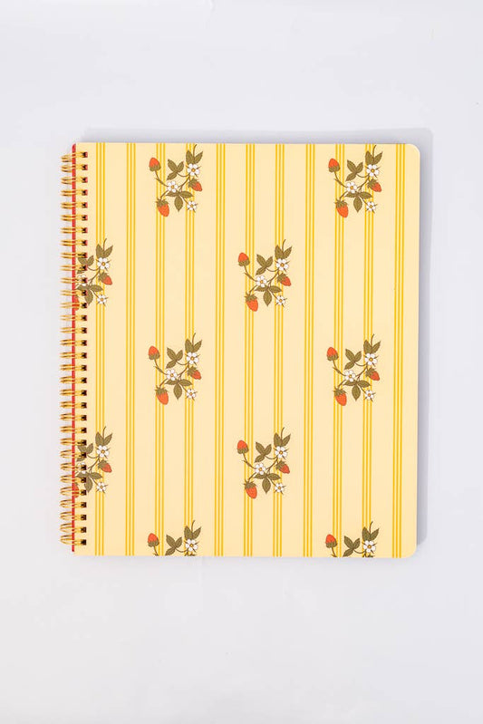 Rough Draft Large Notebook, Floral Stripe